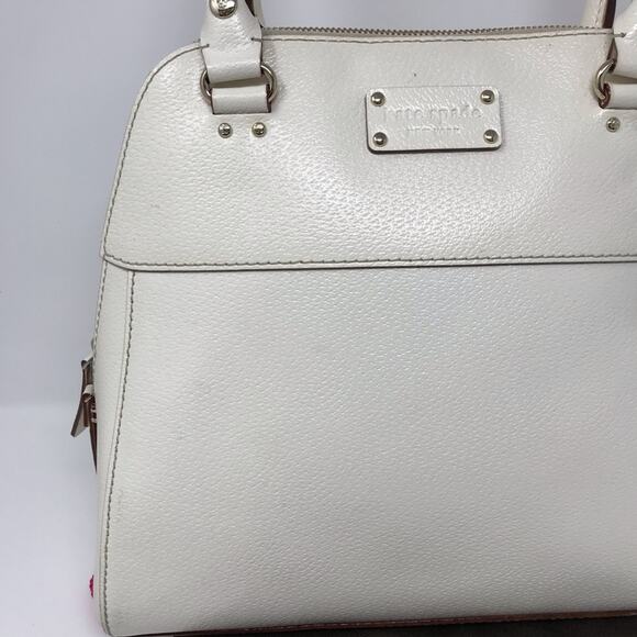 Kate Spade Cream Wellesley Structured Shoulder Bag Zip Top Leather Polka Dot - Picture 3 of 8